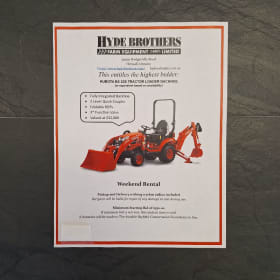 G7 - Kubota Tractor Loader Backhoe Weekend Rental item