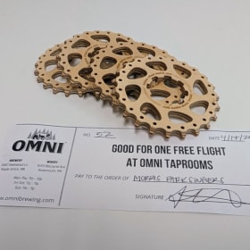 #26 Handmade Bicycle Gear Coaster Set & Flight at Omni item