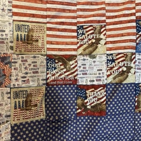 Queen size Handmade Quilt titled "Sound Off!" item