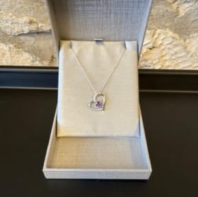 Zale's Amethyst Sterling Silver Heart Necklace item