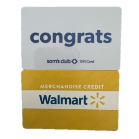 $25 Sam’s Club and $75 Walmart Gift Certificate item