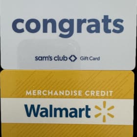 $25 Sam’s Club and $75 Walmart Gift Certificate item
