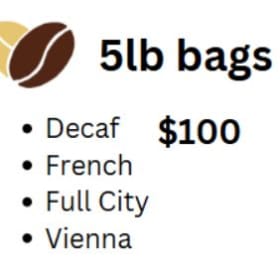 Singing Rooster Coffee - 5 lbs (see roasts) item