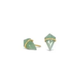 8K Kite Stud Earrings in Green Aventurine Value: $345 item