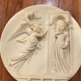 The Anunciation - Alabaster Hand Carved Italian Plate item
