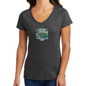 Womens V-neck Cotton/Poly blend T-shirt (dark heather grey) item