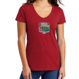 Womens V-neck cotton t-shirt (cardinal red) item