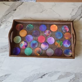 Mrs. Sanchez's Class Watercolor Dot Serving Tray item
