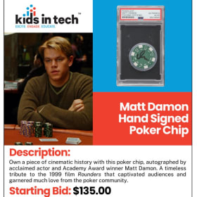 Matt Damon Hand Signed Poker Chip item