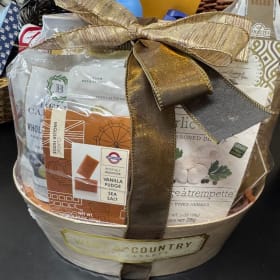 Two Bottles of Wine & Gourmet Snack Gift Basket item