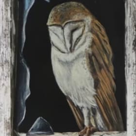 Owls Lithograph Print, signed art by Joanne Young item