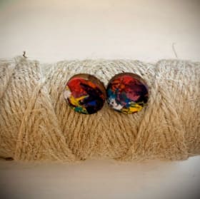 Hand-Painted Jackson Pollock Inspired Earrings item
