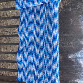 Blue Variegated Homemade Crochet Afghan item