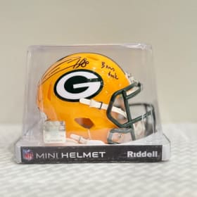 #38 Authentic Signed Mini Helmet: Donald Driver “Bears Suck” item