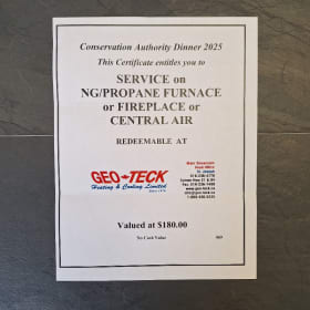 HH5 - Certificate for Service (Furnace, Fireplace, A/C) item