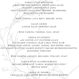 Four Course Dinner for Four with Wine Pairing item