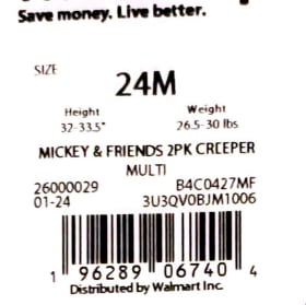 Mickey & Friends Baby Bodysuits with Short Sleeves, 2-Pack, item