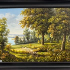 Framed "Ephemeral Stream" Oil Painting by Song Humphrey item