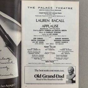 Playbill: Lauren Bacall in "Applause", 1971 item