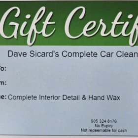 Dave Sicards Complete Car Cleaning: $200 Value item