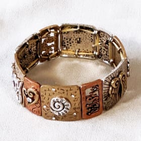 Inspirational Mixed Metal Panel Bracelet – Costume Jewelry item