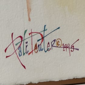 Red Dancing Sun by Pati Deuter (Original Watercolor, 1995) item