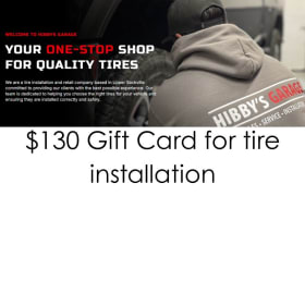 Hibby's Garage $130 tire installation gift card item