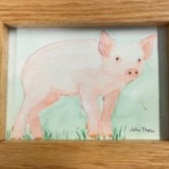 "The Pig" watercolor by John Thew item