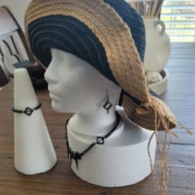 Necklace-Bracelet-Earring Set, Hematite Stones ($125 Value) item