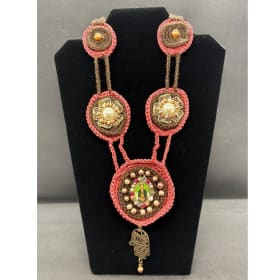 Brown and Coral Frida Necklace item