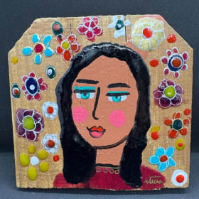 Retablos mujer con flores item
