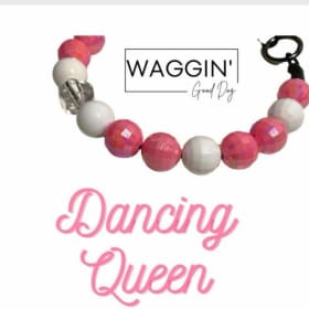 Dancing Queen pink and white disco acrylic beads homemade do item