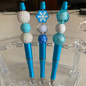 3 Homemade beaded pens with ink refills item