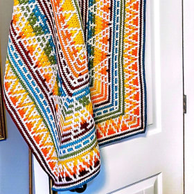 Handmade 100% acrylic crochet throw throw 2 item