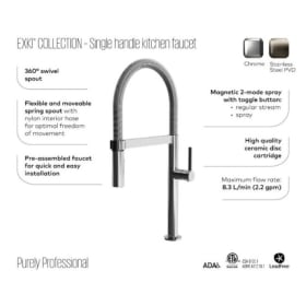 Chrome kitchen faucet with pull-down spring spout item