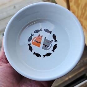 Harmony Tough Guys Ceramic Cat Bowl item