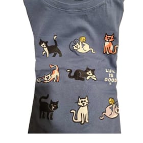 Life is Good Cat Grid T-Shirt Women's X-Large item