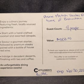 Dinner on Cattleman's item