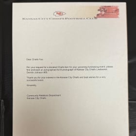 Derek Johnson signed 8 x 10 photograph item