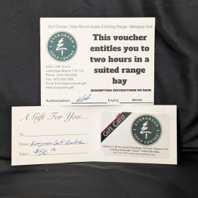 Evergreen Suited Driving Range & Gift Card item