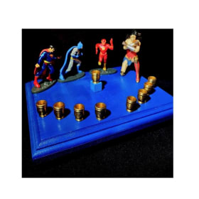 Justice League Menorah by Rachael Goren, Eclectic Judaica item