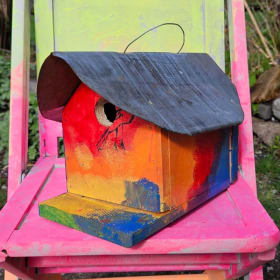 Kid assembled and painted Birdhouse item