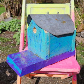 Kid assembled and painted Birdhouse item