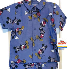 Disney Mickey Mouse Baby Chambray Hawaiian Button Down Shirt item