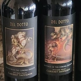 Six (6) Wine bottles rare set – Six Del Dotto Corona Dragon item