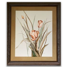 Framed Acrylic Flower Painting – 41" x 35" item