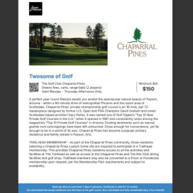 Twosome of Golf – The Golf Club at Chaparral Pines item