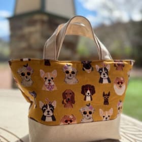 Hand made dog themed tote bag item