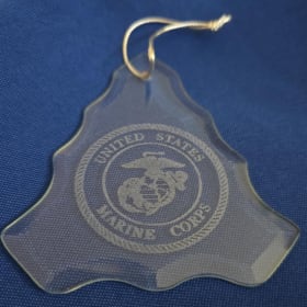 Glass Triangle Ornament - USMC item