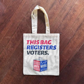 This Bag Registers Voters - Vertical item